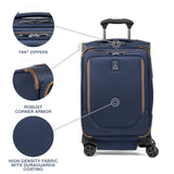 Travelpro Crew Classic Lightweight Softside Expandable Carry on Luggage, 8 Wheel Spinner Suitcase, Men and Women, Carry On 21 - Inch, Patriot Blue