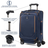 Travelpro Crew Classic Lightweight Softside Expandable Carry on Luggage, 8 Wheel Spinner Suitcase, Men and Women, Carry On 21 - Inch, Patriot Blue