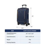 Travelpro Crew Classic Lightweight Softside Expandable Carry on Luggage, 8 Wheel Spinner Suitcase, Men and Women, Carry On 21 - Inch, Patriot Blue