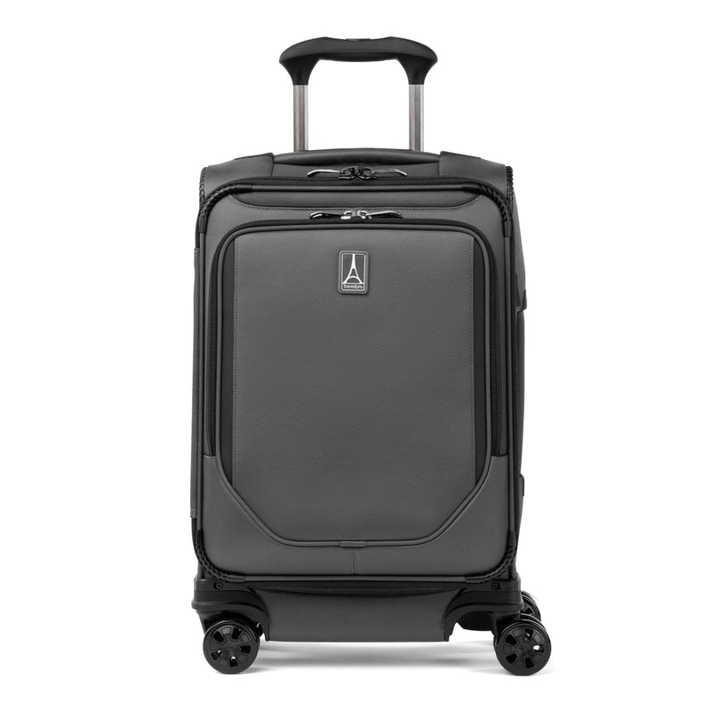 Travelpro Crew Classic Lightweight Softside Expandable Carry on Luggage, 8 Wheel Spinner Suitcase, Men and Women, Compact Carry On 20 - Inch, Titanium Grey