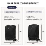 Travelpro Crew Classic Lightweight Softside Expandable Carry on Luggage, 8 Wheel Spinner Suitcase, Men and Women, Compact Carry On 20 - Inch, Titanium Grey