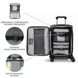 Travelpro Crew Classic Lightweight Softside Expandable Carry on Luggage, 8 Wheel Spinner Suitcase, Men and Women, Compact Carry On 20 - Inch, Titanium Grey