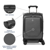 Travelpro Crew Classic Lightweight Softside Expandable Carry on Luggage, 8 Wheel Spinner Suitcase, Men and Women, Compact Carry On 20 - Inch, Titanium Grey