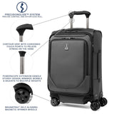 Travelpro Crew Classic Lightweight Softside Expandable Carry on Luggage, 8 Wheel Spinner Suitcase, Men and Women, Compact Carry On 20 - Inch, Titanium Grey