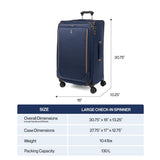 Travelpro Crew Classic Lightweight Softside Expandable Checked Luggage, 8 Wheel Spinner Suitcase, TSA Lock, Men and Women, Checked Large 29 - Inch, Patriot Blue