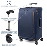 Travelpro Crew Classic Lightweight Softside Expandable Checked Luggage, 8 Wheel Spinner Suitcase, TSA Lock, Men and Women, Checked Large 29 - Inch, Patriot Blue