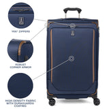 Travelpro Crew Classic Lightweight Softside Expandable Checked Luggage, 8 Wheel Spinner Suitcase, TSA Lock, Men and Women, Checked Large 29 - Inch, Patriot Blue