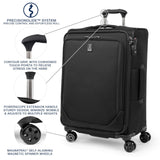 Travelpro Crew Classic Lightweight Softside Expandable Checked Luggage, 8 Wheel Spinner Suitcase, TSA Lock, Men and Women, Checked Medium 25 - Inch, Black