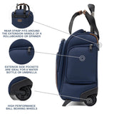 Travelpro Crew Classic Lightweight Softside Luggage, Rolling Underseat Carry on Bag, 14" Laptop or Tablet Sleeve, Men and Women, 17 - Inch, Patriot Blue