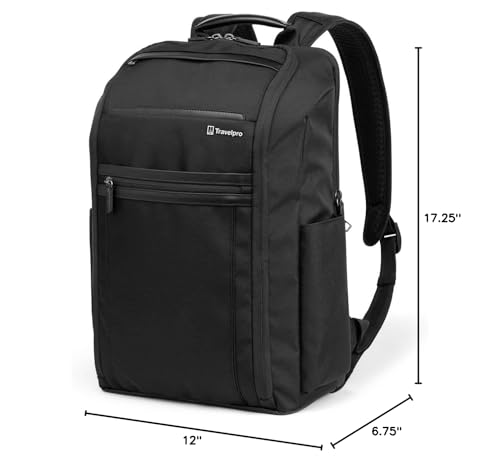 Travelpro Crew Executive Choice 3 Slim Backpack fits up to 15.6 Laptops and Tablets, Men and Women, Water - Resistant, Jet Black