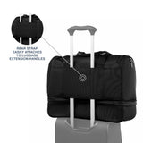 Travelpro Maxlite 5 Carry - On Weekender with Drop - Bottom Compartment, Lightweight Overnight Travel Duffel Bag, 19 - Inch — Black