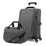 Travelpro Maxlite 5 Softside 2pc Set Expandable Carry On Luggage with 4 Spinner Wheels/Soft Underseat Tote, Lightweight Suitcase, Men and Women, Shadow Grey