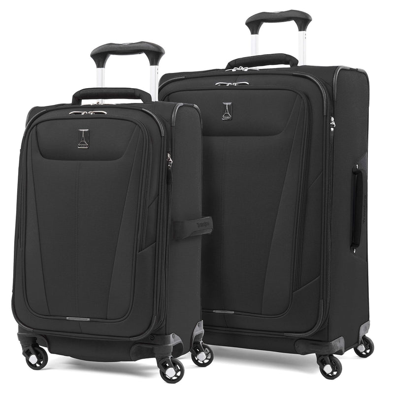 Travelpro Maxlite 5 Softside Expandable Luggage with 4 Spinner Wheels, Lightweight Suitcase, Men and Women, Black, 2 - Piece Set (21/25)