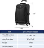 Travelpro Maxlite 5 Softside Expandable Luggage with 4 Spinner Wheels, Lightweight Suitcase, Men and Women, Burgundy, Carry - on 21 - Inch