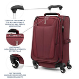 Travelpro Maxlite 5 Softside Expandable Luggage with 4 Spinner Wheels, Lightweight Suitcase, Men and Women, Burgundy, Carry - on 21 - Inch