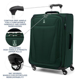 Travelpro Maxlite 5 Softside Expandable Luggage with 4 Spinner Wheels, Lightweight Suitcase, Men and Women, Forest Green, 2 - Piece Set (21/25)