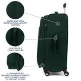 Travelpro Maxlite 5 Softside Expandable Luggage with 4 Spinner Wheels, Lightweight Suitcase, Men and Women, Forest Green, 2 - Piece Set (21/25)