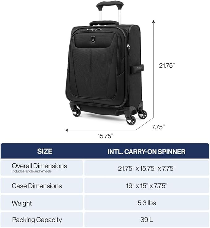 Travelpro Maxlite 5 Softside Expandable Luggage with 4 Spinner Wheels, Lightweight Suitcase, Men and Women, International, Orchid Pink Purple, Carry-on 19-Inch