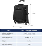 Travelpro Maxlite 5 Softside Expandable Luggage with 4 Spinner Wheels, Lightweight Suitcase, Men and Women, International, Slate Green, Carry - on 19 - Inch