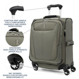 Travelpro Maxlite 5 Softside Expandable Luggage with 4 Spinner Wheels, Lightweight Suitcase, Men and Women, International, Slate Green, Carry - on 19 - Inch