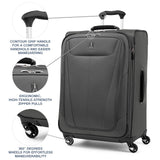 Travelpro Maxlite 5 Softside Expandable Luggage with 4 Spinner Wheels, Lightweight Suitcase, Men and Women, Shadow Grey, Checked - Medium 25 - Inch