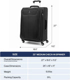 Travelpro Maxlite 5 Softside Expandable Luggage with 4 Spinner Wheels, Lightweight Suitcase, Men and Women, Shadow Grey, Checked - Medium 25 - Inch