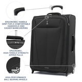 Travelpro Maxlite 5 Softside Expandable Upright 2 Wheel Checked Medium Luggage, Lightweight, 26 - Inch — Black