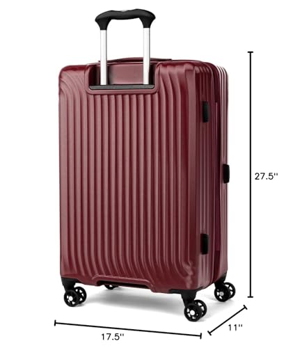 Travelpro Maxlite Air Hardside Expandable Checked Luggage, 8 Spinner Wheels, Lightweight Hard Shell Polycarbonate Suitcase, Cabernet, Checked Medium 25 - Inch