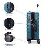 Travelpro Maxlite Air V2 Hardside Expandable Carry on Luggage, 8 Spinner Wheels, Lightweight Hard Shell Suitcase, TSA lock, Teal, Compact Carry On 19 - Inch