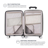 Travelpro Pathways 3 Hardside Expandable Luggage, 8 Spinner Wheels, Lightweight Hard Shell Suitcase, 3 Piece Set (21/25/28), Black Knight