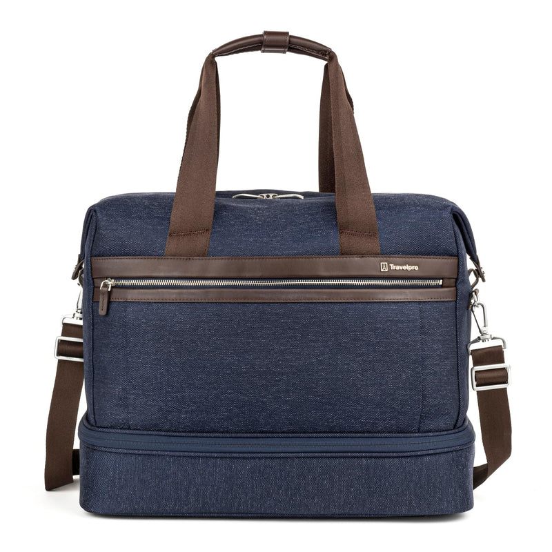 Travelpro Platinum Elite Carry on Soft Travel Drop - Bottom Weekender Bag, Overnight, Men and Women, True Navy Blue, 18.5 Inch