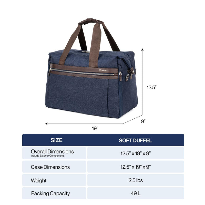 Travelpro Platinum Elite Carry on Soft Travel Duffel Bag, Weekender, Gym Bag, Men and Women, Navy Camouflage, 19 Inch