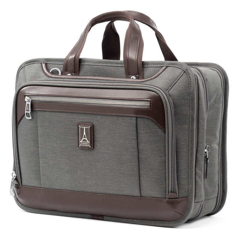 Travelpro Platinum Elite Expandable Business Laptop Briefcase, Fits up to 15.6 Laptop, Work School Travel, Men and Women, Vintage Grey