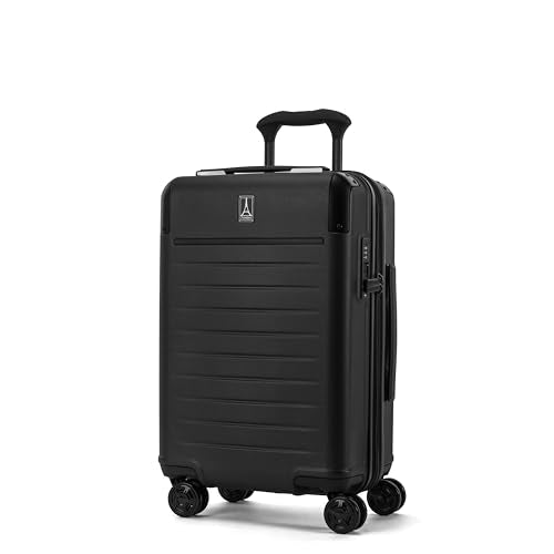 Travelpro Platinum Elite Hardside Expandable Carry on Luggage, 8 Wheel Spinner, TSA Lock, Hard Shell Polycarbonate Suitcase, Jet Black, Carry on 21-Inch