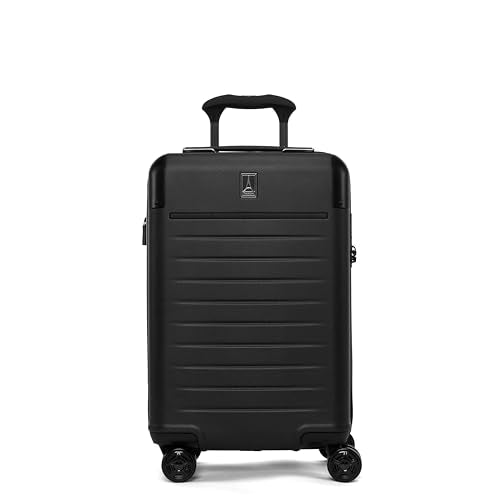 Travelpro Platinum Elite Hardside Expandable Carry on Luggage, 8 Wheel Spinner, TSA Lock, Hard Shell Polycarbonate Suitcase, Jet Black, Carry on 21-Inch