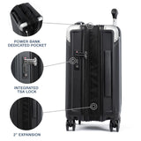 Travelpro Platinum Elite Hardside Expandable Carry on Luggage, 8 Wheel Spinner, TSA Lock, Hard Shell Polycarbonate Suitcase, Shadow Black, Compact Carry on 20 - Inch