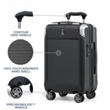 Travelpro Platinum Elite Hardside Expandable Carry on Luggage, 8 Wheel Spinner, TSA Lock, Hard Shell Polycarbonate Suitcase, Shadow Black, Compact Carry on 20 - Inch