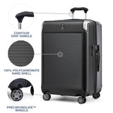 Travelpro Platinum Elite Hardside Expandable Checked Luggage, 8 Wheel Spinner, TSA Lock, Hard Shell Polycarbonate Suitcase, Shadow Black, Checked Medium 25 - Inch
