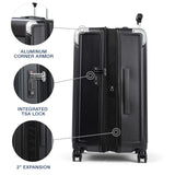 Travelpro Platinum Elite Hardside Expandable Checked Luggage, 8 Wheel Spinner, TSA Lock, Hard Shell Polycarbonate Suitcase, Shadow Black, Checked Medium 25 - Inch