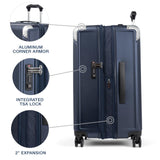 Travelpro Platinum Elite Hardside Expandable Checked Luggage, 8 Wheel Spinner, TSA Lock, Hard Shell Polycarbonate Suitcase, True Navy Blue, Checked Medium 25 - Inch