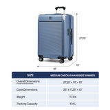 Travelpro Platinum Elite Hardside Expandable Checked Luggage, 8 Wheel Spinner, TSA Lock, Hard Shell Polycarbonate Suitcase, True Navy Blue, Checked Medium 25 - Inch