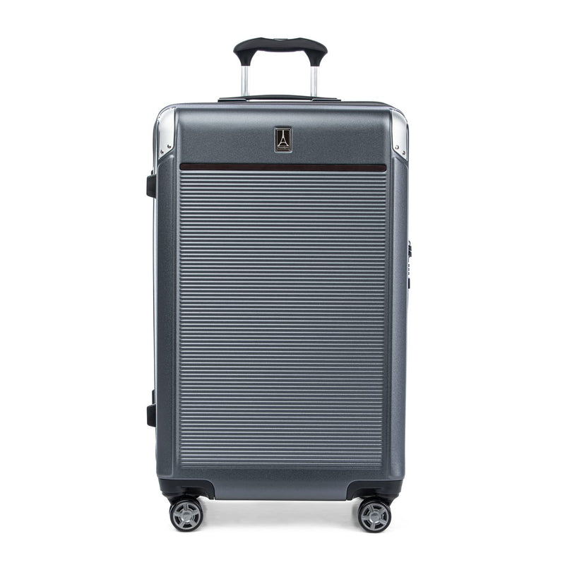 Travelpro Platinum Elite Hardside Expandable Checked Luggage, 8 Wheel Spinner, TSA Lock, Hard Shell Polycarbonate Suitcase, Vintage Grey, Checked Large 28 - Inch
