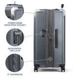 Travelpro Platinum Elite Hardside Expandable Checked Luggage, 8 Wheel Spinner, TSA Lock, Hard Shell Polycarbonate Suitcase, Vintage Grey, Checked Large 28 - Inch