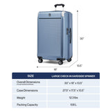 Travelpro Platinum Elite Hardside Expandable Checked Luggage, 8 Wheel Spinner, TSA Lock, Hard Shell Polycarbonate Suitcase, Vintage Grey, Checked Large 28 - Inch