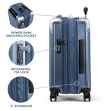 Travelpro Platinum Elite Hardside Expandable Spinner Wheel Luggage TSA Lock Hard Shell Polycarbonate Suitcase, Dark Sky Blue, Carry - on 21 - Inch