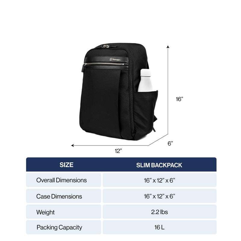 Travelpro Platinum Elite Slim Laptop Travel Backpack, Fits up to 16 Inch Laptop, Business, Water Resistant, Men and Women, Vintage Grey