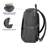 Travelpro Platinum Elite Slim Laptop Travel Backpack, Fits up to 16 Inch Laptop, Business, Water Resistant, Men and Women, Vintage Grey