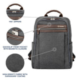 Travelpro Platinum Elite Slim Laptop Travel Backpack, Fits up to 16 Inch Laptop, Business, Water Resistant, Men and Women, Vintage Grey