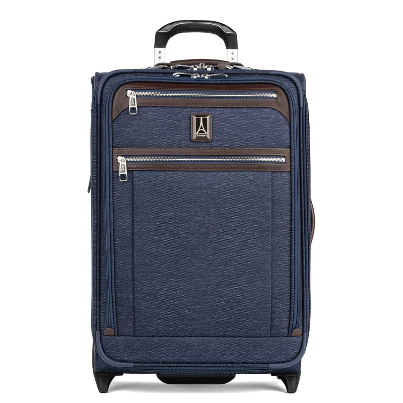 Travelpro Platinum Elite Softside Expandable Carry on Luggage, 2 Wheel Upright Suitcase, USB Port, Men and Women, True Navy, Carry On 22 - Inch