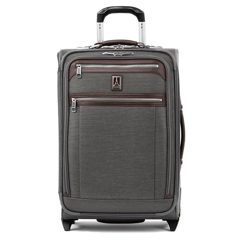 Travelpro Platinum Elite Softside Expandable Carry on Luggage, 2 Wheel Upright Suitcase, USB Port, Men and Women, Vintage Grey, Carry On 22 - Inch
